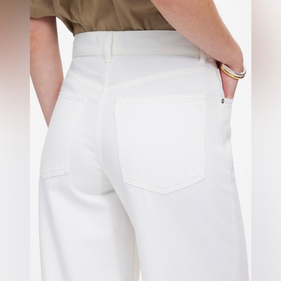 NWT Madewell Petite Superwide-Leg Jeans: Airy Denim Edition, Tile White, 28P - Picture 5 of 16